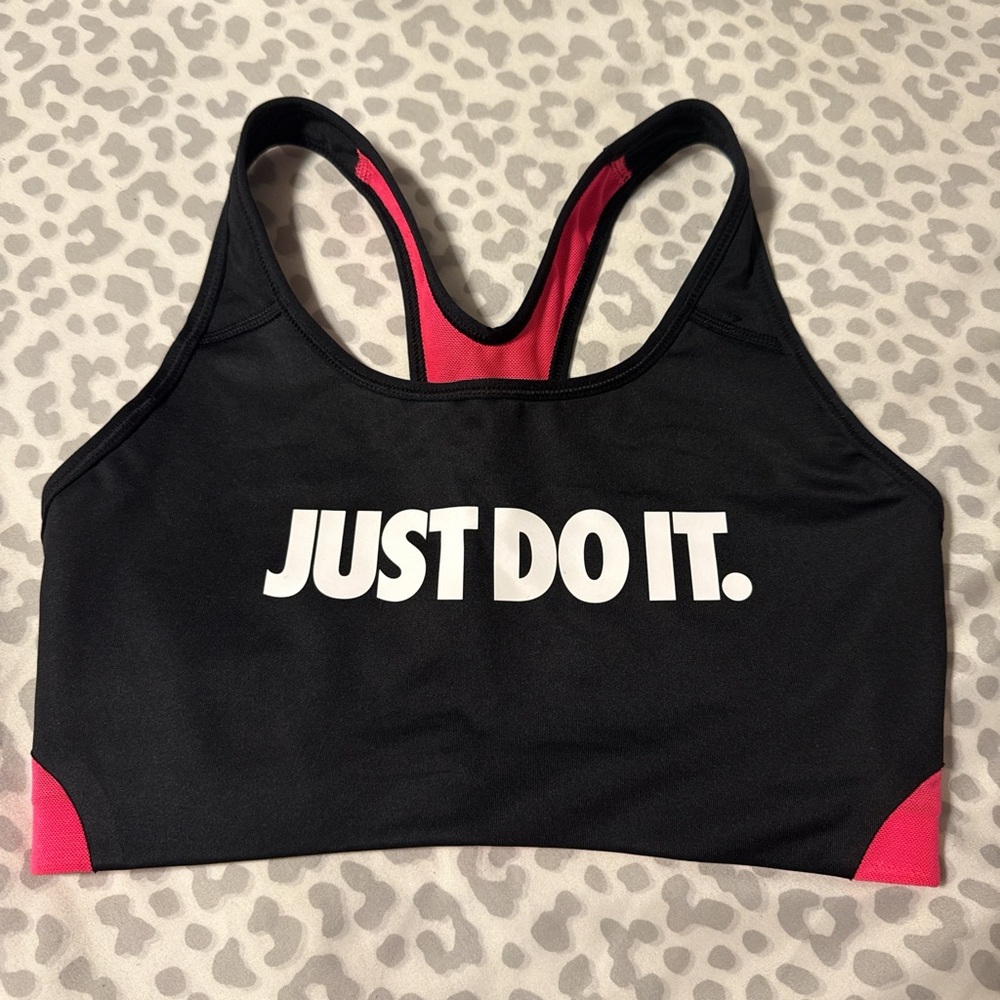Nike Women's Black and Pink Sports Bra